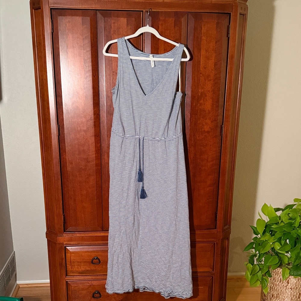 Torrid Blue and White Striped Maxi Dress
